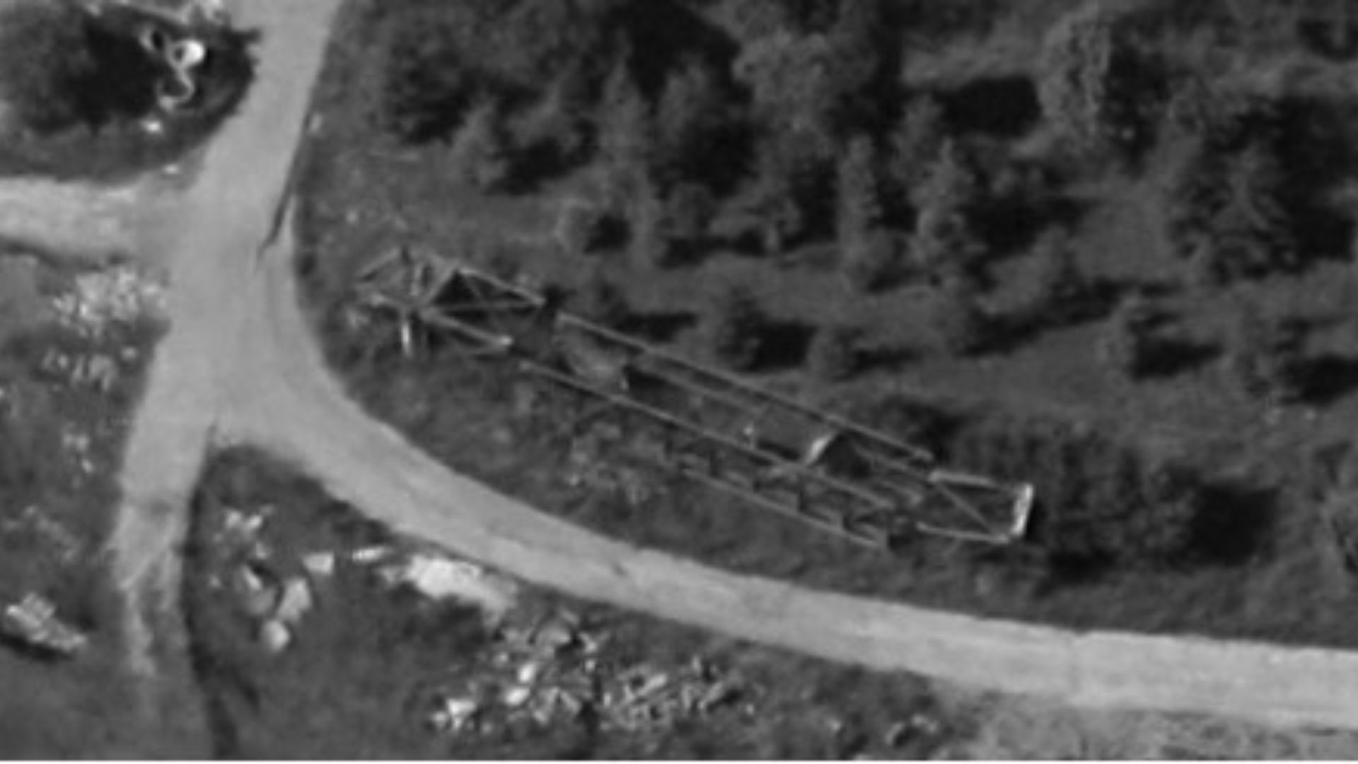 Zwischengelagerter Maihäldensteg in 2014 - Brücke auf einem Grundstück nördlich der A8